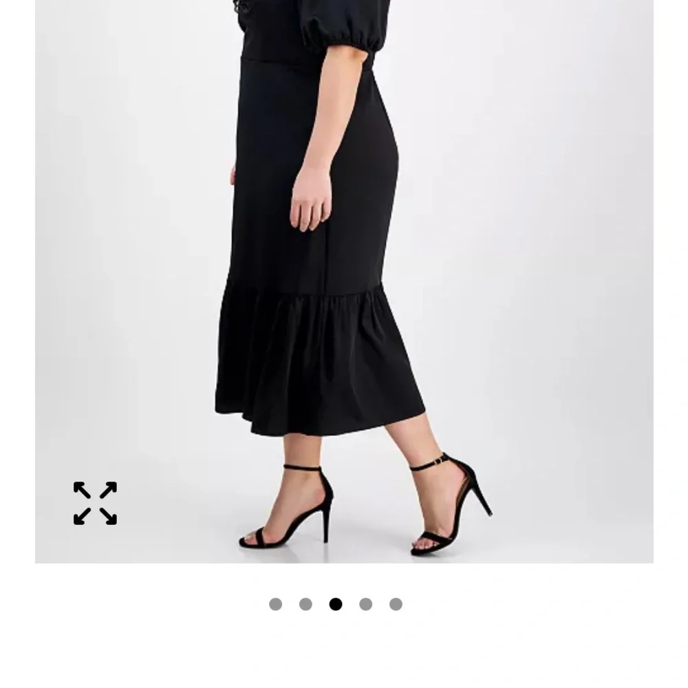 Elegant New With Tag Anne Klein Black Dress with Puff Sleeves Size 18W - Picture 5 of 11